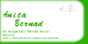 anita bernad business card
