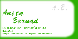 anita bernad business card